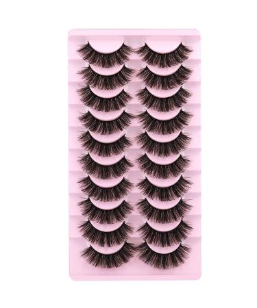 Wiwoseo 3D Faux Mink Eyelashes - 10 Pairs Natural Wispy & Fluffy 17MM Dramatic Effect - Buy Online on SooperMarket.com