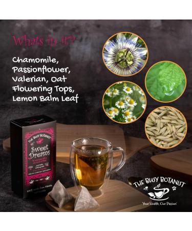 Sweet Dreams Valerian Root and Camomile Tea - Bedtime Tea - Caffeine Free Decaffeinated - 2 x 15 individual tea bags - by The Busy Botanist - Buy Online on SooperMarket.com