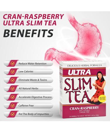 Ultra Slim Cran-Raspberry Tea Bags - 24 Count (Pack of 4) - Buy Online on SooperMarket.com