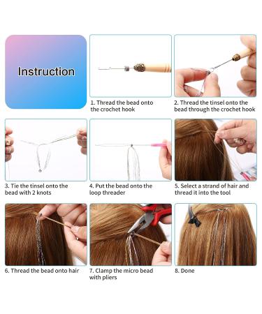 Goabroa Hair Tinsel Kit - 47 Inches, 2550 Strands, Heat Resistant Glitter Extensions - 5 Sparkling Colors - Buy Online on SooperMarket.com