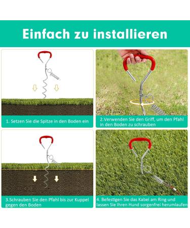 Dog Endanger Posts with Spring - Durable Ground Anchors for Large Dogs Training & Camping 1 Pack - Buy Online on SooperMarket.com