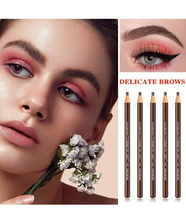 Waterproof Eyebrow Pencil Set - Dark Brown | Microblading Eyebrow Pen for Makeup and Tattoo | Includes Trimming Tool - Buy Online on SooperMarket.com
