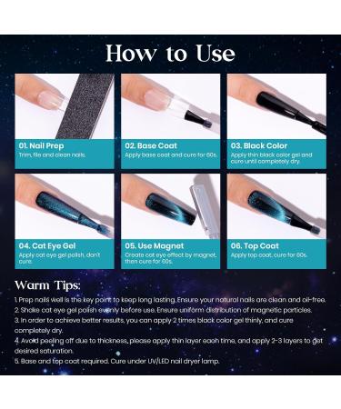 MIZHSE 8 Colors 9D Cat Eye Gel Nail Polish - Magnetic Gel Polish Kit | Galaxy Chameleon Effect for Stunning Nail Art | Soak Off Manicure & Perfect Gift for Ladies - Buy Online on SooperMarket.com