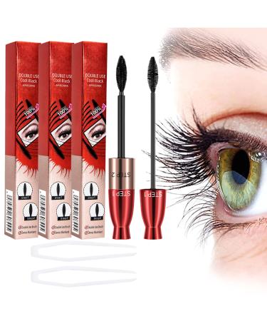 4D Lengthening Curling Mascara 4D Lengthening Curling Mascara 2 In 1 Waterproof 4D Lengthening Curling Mascara for Straight Lashes Waterproof (3pcs)