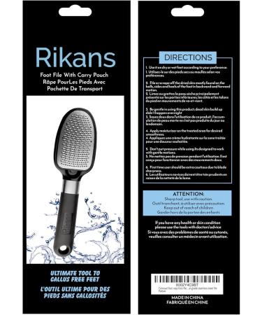 Buy Rikans Foot File - Double-Sided Callus Remover & Foot Scrubber | High-Grade Stainless Steel Pedicure Tool for Wet or Dry Use - Buy Online on SooperMarket.com