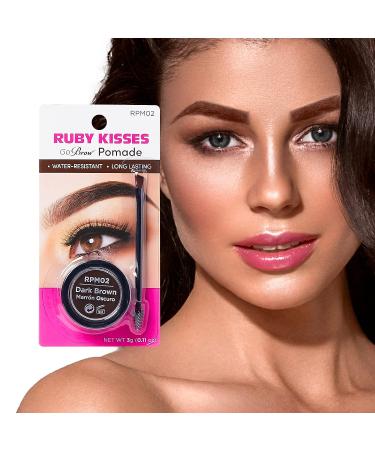 Ruby Kisses Go Brow Pomade - Dark Brown | Water-resistant, Long-lasting, Smudge-proof Eyebrows - Buy Online on SooperMarket.com