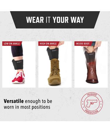 ComfortTac Ultimate Ankle Holster for Glock, Smith & Wesson, Ruger, Sig Sauer - Fits Up To 13 Leg - Concealed Carry Holster - Buy Online on SooperMarket.com