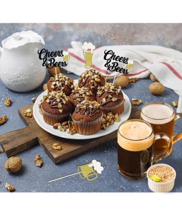 24 Pieces Glitter Oktoberfest Cupcake Toppers Cheers & Beers Cupcake Topper Bavarian Cake Topper for Oktoberfest Party Decorations Bavarian Party Decorations (Cheers) - Buy Online on SooperMarket.com