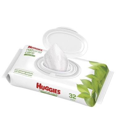 Huggies Natural Care, Baby Wipes, Unscented, 32 Count Unscented  32 Count (Pack of 1)