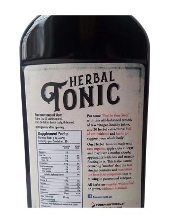Yoder Naturals Apple Cider Vinegar Herbal Tonic 25 fl oz - Herb Infused Supplement - Buy Online on SooperMarket.com