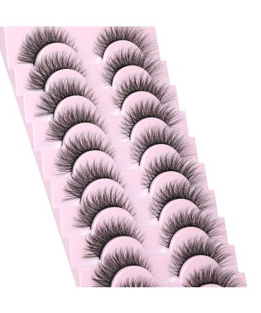 Fluffy 3D Mink Cat Eye False Eyelashes - 10 Pairs (13mm) for Women and Girls - Buy Online on SooperMarket.com
