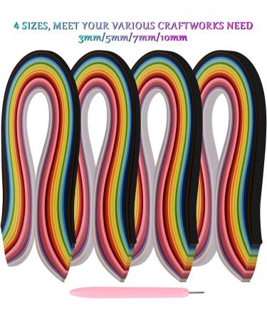 YURROAD Quilling Paper Strips Kit - 36 Colors, 720 Strips, 54cm Length, 3mm 5mm 7mm 10mm Width (4 Packs) - Buy Online on SooperMarket.com