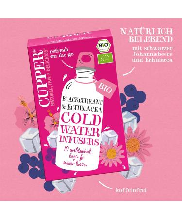 Cupper Bio Cold Water Infusers Blackcurrant & Echinacea - Fairly Traded Eco-Friendly Cold Brew Tea Bags (10 Pack) - Buy Online on SooperMarket.com