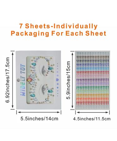 Self-Adhesive Rhinestone Face Gems Set - 6 Sets + 15 Colors 900pcs Face Jewels for Makeup, Music Festivals - Women, Men, Kids - Buy Online on SooperMarket.com