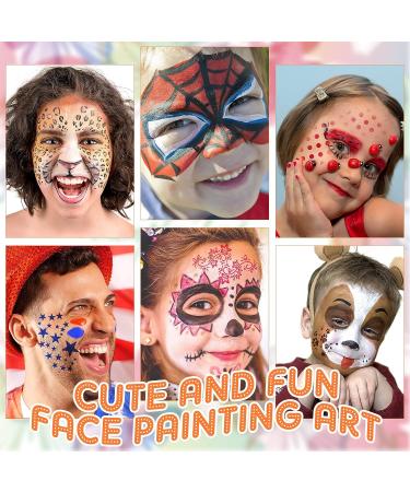 24-Piece Face Paint Stencils for Kids & Halloween Makeup - Vivid Style - Buy Online on SooperMarket.com