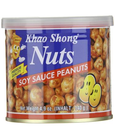 Khao Shong Peanuts with Soy Sauce - Spicy Crisp Nuts Salty Snack - 140g Can (3 Pack) - International Shipping Available - Buy Online on SooperMarket.com