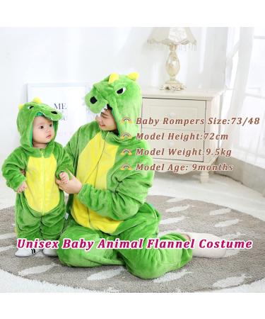 Doladola Unisex Baby Toddler Romper Hooded Cartoon Sleepsuit - Green Dinosaur (3.5-4.5 Years) - Buy Online on SooperMarket.com