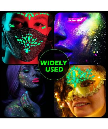Glow in the Dark Face Jewels and Chunky Glitter Set for Halloween Makeup - 14 Sheets - Buy Online on SooperMarket.com