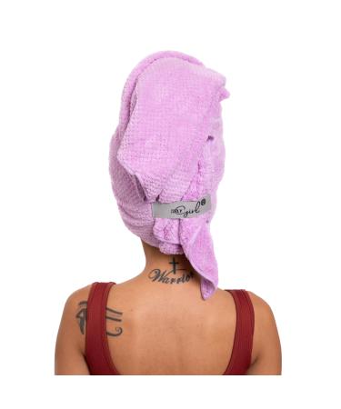 Curly Girl Microfiber Hair Towel with Strap Curly Hair Plopping Towel Waffle Hair Towel Anti Frizz Fast Drying Curly Hair Towel Lavender