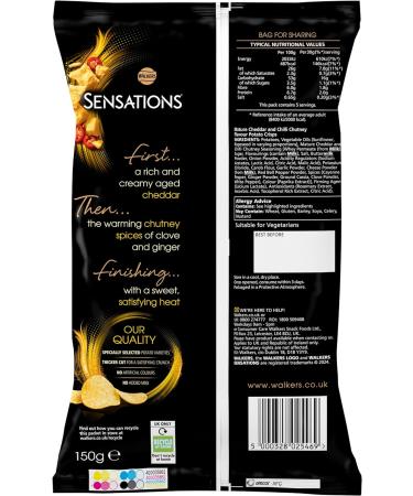 Walkers Sensations Mature Cheddar Cheese & Chilli Crisps 150g - Buy Online on SooperMarket.com