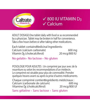 Caltrate with Vitamin D3 (60 Count) 600 mg Calcium Vitamin D3 Bone Health Supplement - Buy Online on SooperMarket.com
