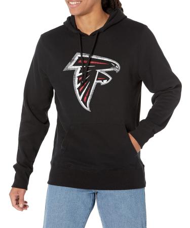 OTS NFL Atlanta Falcons Men's Fleece Hoodie, Distressed Logo, Medium