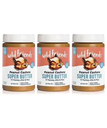 Wild Friends Foods Peanut Cashew Super Butter, Gluten-Free, Non-GMO, Palm Oil Free, 16 Oz (Pack of 3)