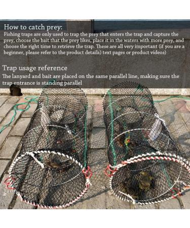 Drasry Portable Crab Trap Bait Net 23.6in x 11.8in - Collapsible Fishing Trap for Lobster, Crawfish, Shrimp - Black, 1 PCS - Buy Online on SooperMarket.com