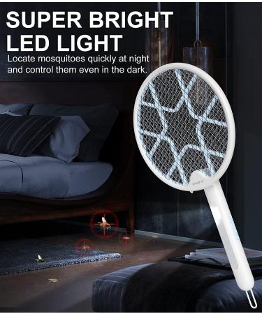 Portable 2-in-1 Electric Fly Swatter and Mosquito Zapper with Powerful Lamp - Travel and Home Bug Killer with Electric Shock Protection - 1 Pack - Buy Online on SooperMarket.com