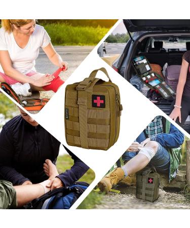 Crisis First Aid Bag - Empty MOLLE Tactical EDC IFAK Pouch for Outdoor Camping & Travel | Essential First Aid Belt Bag & Pharmacy Set - Buy Online on SooperMarket.com