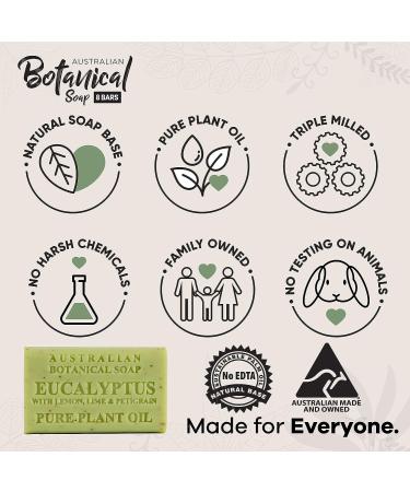 Australian Botanical Soap Eucalyptus, Lemon, Lime, and Petitgrain 6.6 oz | Natural Ingredients | Shea Butter Infused | All Skin Types - Buy Online on SooperMarket.com