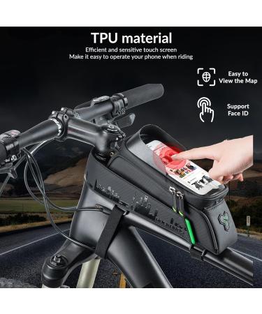 Rockbros Waterproof Bicycle Frame Pocket Bag - Touchscreen for iPhone 14/13 Galaxy S23/S22 Ultra 7.0 Inch Cell Phones - Buy Online on SooperMarket.com