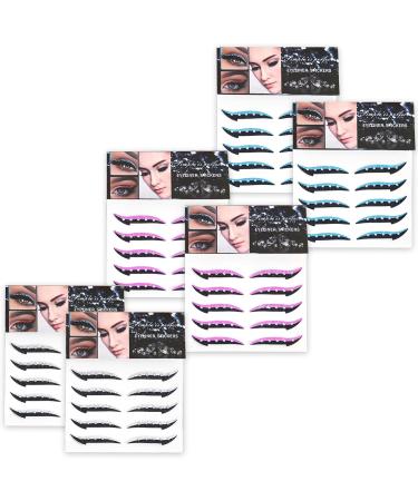 Glitter Eyeliner Stickers 10 Pairs Reusable Eyeliner Sticker with Crystal Waterproof Instant Adhesive Stick on Eyeliner for Dress Up Party Supplies (Silver) - Buy Online on SooperMarket.com