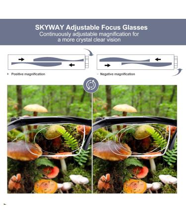 SKYWAY Focus Adjustable Glasses Dial Vision TR90 Frame Focal Adjustable Glasses Adjustable Vision Eyeglasses Near and Far Sight Black - Buy Online on SooperMarket.com
