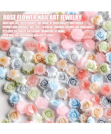 3D Flower Nail Charms 200 Pcs Colorful Acrylic Camellia Rose Flower Nail Art Charms Nail Rhinestones Gems Nail Accessories for DIY Nail Art Designs Jewelry Making (Multi-Colored A) - Buy Online on SooperMarket.com