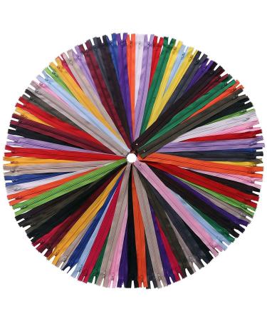 YAKA 60 Pack of 7 Inches Mix Nylon Coil Zippers Bulk - Supplies Zippers for Tailor Sewing Crafts (20 Color)