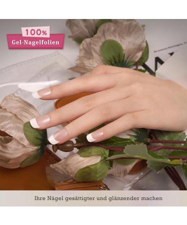 Danni & Toni Half Hardened Gel Nail Films - Crystal Frost White & Transparent French UV Nail Wraps | Semi-Hardened Nail Design Stickers (28 Pack) - Buy Online on SooperMarket.com