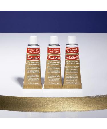 AMACO Rub n Buff Grecian Gold 15ml - Set of 3 Metallic Finishing Wax Tubes for Furniture Restoration - Buy Online on SooperMarket.com
