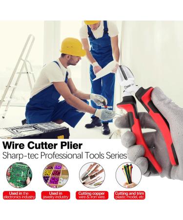 Sharp-Tec 2-Piece Wire Cutters Pliers Set - Professional Diagonal Cutting Pliers - Anti-Slip Handle - 160mm & 200mm - Side Cutters Nippers - Diagonal Pliers Set - Buy Online on SooperMarket.com