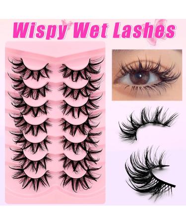 Heracks False Eyelashes Faux Mink Wet Look D-curl Cat-Eye Japanese Style Cosplay Spiky Anime Lashes 20 mm Long Dramatic Thick 7 Pair 7P-Wet-S23 - Buy Online on SooperMarket.com
