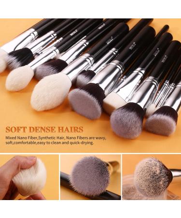 BEILI Makeup Brushes Make Up Brush Set Professional 30 PC Natural Goat Hair Makeup Brush Foundation Face Powder Blush Eyeshadow Brushes Concealers Eye Make Up Brush Set Black/Silver - Buy Online on SooperMarket.com
