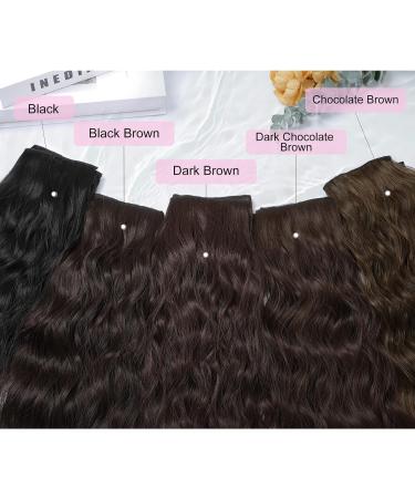 REECHO 5PCS Clip in Hair Extensions 24 Thick Long Loose Waves - Chocolate Brown with Blonde Highlights - Buy Online on SooperMarket.com