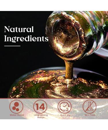 MIZHSE 15ML Chameleon Nail Polish Quick Dry Nail Varnish Shimmer Iridescent Nail Polish Holographic Chrome Nail Art No Need Lamp Cure 004 - Buy Online on SooperMarket.com