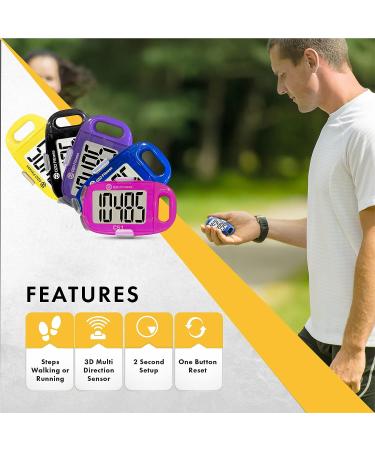 OZO Fitness CS1 Easy Pedometer for Walking - Step Counter with Large Display  Clip on and Lanyard Purple - Buy Online on SooperMarket.com