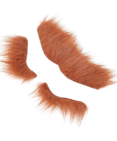 Mustaches Eyebrow Set Self Adhesive Fake Beard and Fake Eyebrow Set False Facial Hair Costume Accessory for Adults Brown - Buy Online on SooperMarket.com