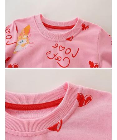 Girls Cotton Sweatshirt for Kids - Long Sleeve Pullover Jumper T-Shirt for Toddlers (5-6 Years) - Cat Design - Ages 1-12 Years - Buy Online on SooperMarket.com