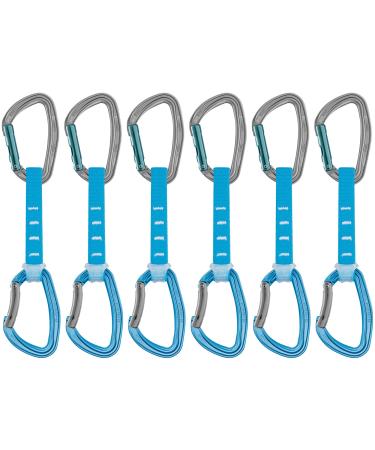 Petzl DJINN AXESS Quickdraws - 6-Pack of Durable, Lightweight Quickdraws for Sport, Trad, and Aid Climbing 12 cm Blue