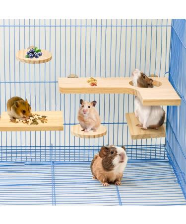 Shop Wangdu 5-Piece Hamster Accessories Set - Natural Wood Toys for Hamsters Guinea Pigs & Mice | DIY Cage Decor & Bird Seating Platform - Buy Online on SooperMarket.com
