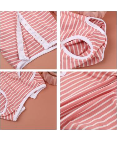 WLLHYF After Surgery Dog Recovery Onesie Comfortable Puppy Post Neuter Surgery Shirt Cone Alternative Wound Protective Body Suit Clothes for Large Small Dogs (Pink White Stripe) (Small) - Buy Online on SooperMarket.com