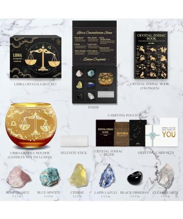 Libra Tealight Holder & Candlestick Gift Box Set - Aovila Astrology Gifts for Women Perfect Birthday Presents for Moms & Friends - Buy Online on SooperMarket.com